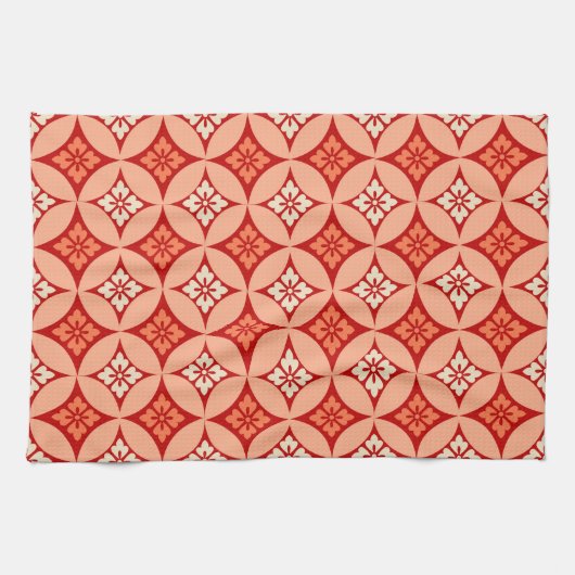 Shippo mit Blume Motif, Mandarin Orange Geschirrtuch (Horizontal)