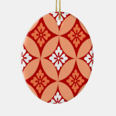 Shippo mit Blume Motif, Mandarin Orange Keramik Ornament (Rechts)