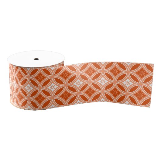 Shippo mit Blume Motif, Mandarin Orange Ripsband (Spule)