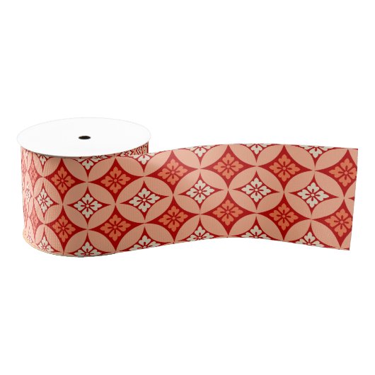 Shippo mit Blume Motif, Mandarin Orange Ripsband (Spule)