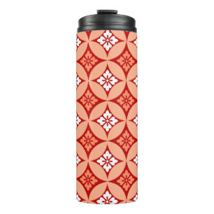Shippo mit Blume Motif, Mandarin Orange Thermosbecher