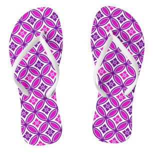 Shippo mit Blume Motif, Orchid und Deep Lila Badesandalen