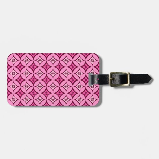 Shippo mit Blume Motif, Pink und Burgund Luggag Gepäckanhänger (Vorderseite horizontal)
