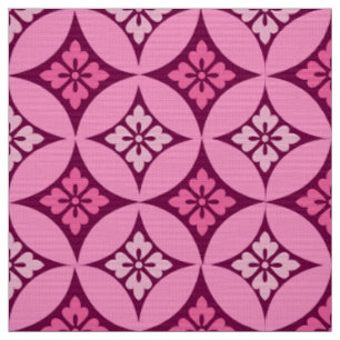 Shippo mit Blume Motif, Pink und Burgund Stoff