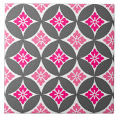 Shippo mit Blume Motif, Rosa und Silber Grau Fliese (Vorderseite)