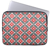 Shippo mit Blume Motif, Rot, Weiß und Grau Laptopschutzhülle (Vorderseite)