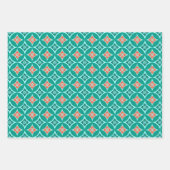 Shippo mit Blume Motif, Schwarz, Wein, Türkis Geschenkpapier Set (Vorderseite 3)