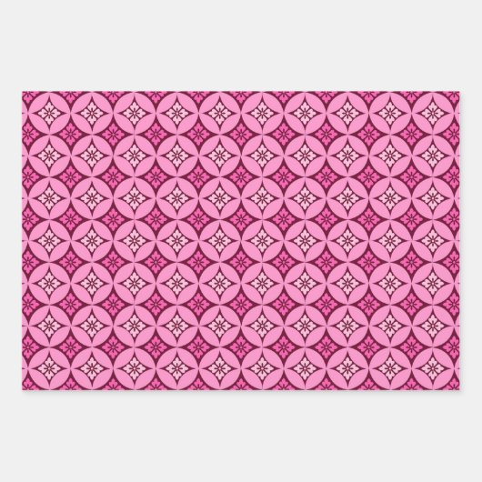 Shippo mit Blume Motif, Schwarz, Wein, Türkis Geschenkpapier Set (Vorderseite 2)