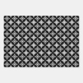 Shippo mit Blume Motif, Schwarz, Wein, Türkis Geschenkpapier Set (Vorderseite)