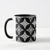 Shippo mit Blume Motif, Schwarz, Weiß und Grau Tasse (Links)