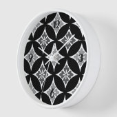 Shippo mit Blume Motif, Schwarz, Weiß und Grau Wanduhr (Winkel)