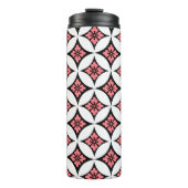 Shippo mit Blume Motif, Schwarz, Weiß und Rosa Thermosbecher (Vorderseite)