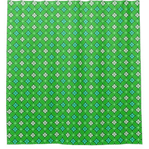 Shippo mit Blume Motif, Shades of Jade Green Duschvorhang