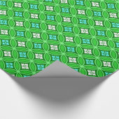 Shippo mit Blume Motif, Shades of Jade Green Geschenkpapier (Ecke)