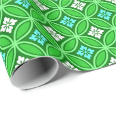 Shippo mit Blume Motif, Shades of Jade Green Geschenkpapier (Rolleneckpunkt)