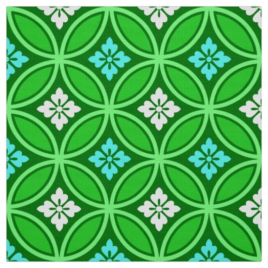 Shippo mit Blume Motif, Shades of Jade Green Stoff (Muster)