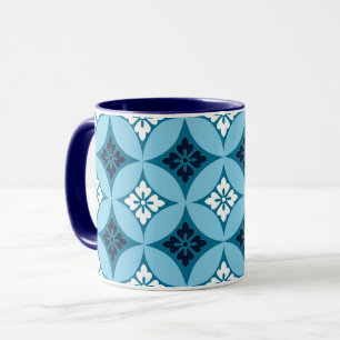 Shippo mit Blumen-Motiv, Blau und Weiß Tasse