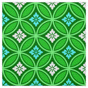 Shippo mit Blumen-Motiv, Schatten des Jade-Grüns Stoff