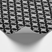 Shippo mit Blumen-Motiv, Schwarzem, Weiß und Grau Geschenkpapier (Ecke)