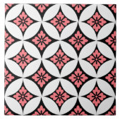 Shippo mit Blumen-Motiv, Schwarzem, Weiß und Rosa Fliese (Vorderseite)