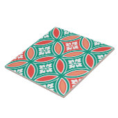 Shippo mit Blumen-Motiv, Türkis und Koralle Fliese (Seite)