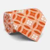 Shippo mit Blumenmotiv, Mandarinorange  Krawatte (Gerollt)