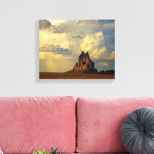 Shiprock gegen Thunderhead Leinwanddruck (Insitu (Wohnzimmer))