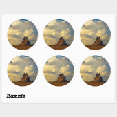 Shiprock gegen Thunderhead Runder Aufkleber (Blatt)