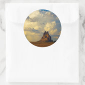Shiprock gegen Thunderhead Runder Aufkleber (Tasche)
