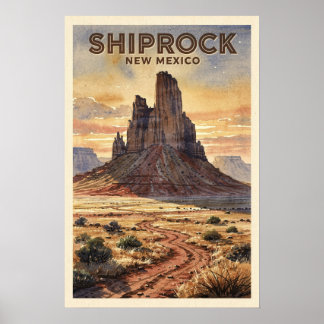 Shiprock New Mexico Vintage Reiseplakat Poster