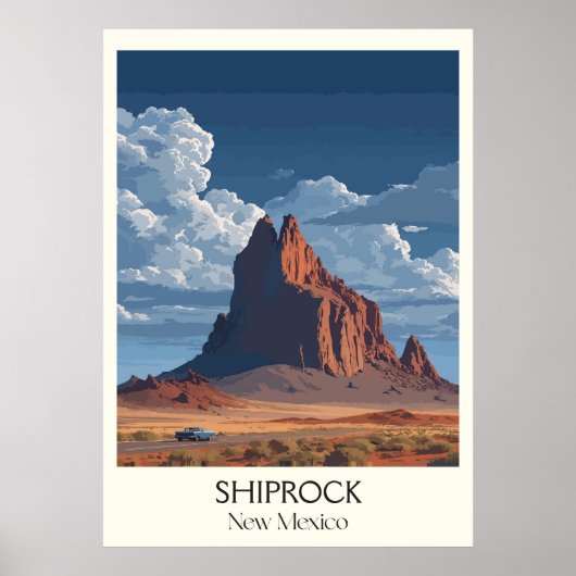 Shiprock New Mexico Wüstenmonolith Poster (Vorne)