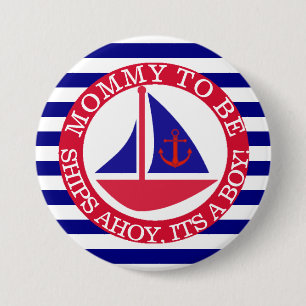 Ships Ahoy, seine Jungs-Baby-Duschtaste Button