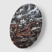 Ships in a Storm Painting by Alfred Fox Große Wanduhr (Winkel)