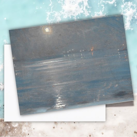 Ships with lanterns at sea, Peder Severin Krøyer Postkarte