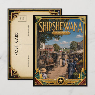 Shipshewana Indiana Vintage Art Deco Golden Age Postkarte