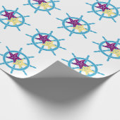 Shipwheel & Starfish Geschenkpapier (Ecke)