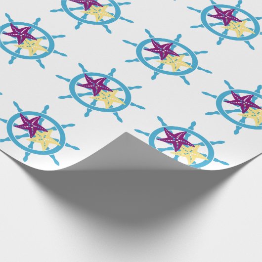 Shipwheel & Starfish Geschenkpapier (Ecke)