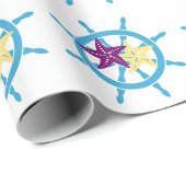 Shipwheel & Starfish Geschenkpapier (Rolleneckpunkt)