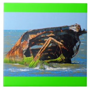 Shipwreck Abstrakt Blue Fliese