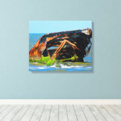 Shipwreck Abstrakt Blue Leinwanddruck (Insitu (Holzboden))