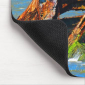 Shipwreck Abstrakt Blue Mousepad (Ecke)