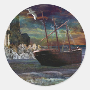 Shipwreck bei Pixie Cove Runder Aufkleber