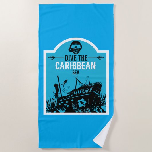 Shipwreck Diving Caribbean Strandtuch (Vorderseite)