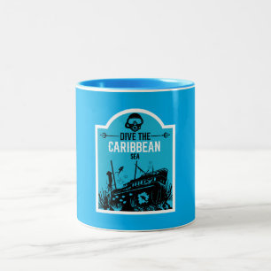 Shipwreck Diving Caribbean Zweifarbige Tasse