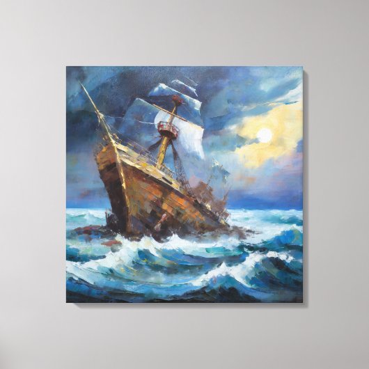Shipwreck-Malerei - Art on Canvas Print Leinwanddruck (Vorderseite)