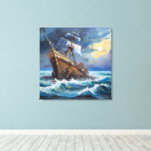 Shipwreck-Malerei - Art on Canvas Print Leinwanddruck (Insitu (Holzboden))