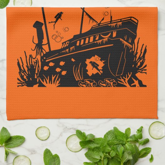 Shipwreck Tauchclub Geschirrtuch (Gefaltet)