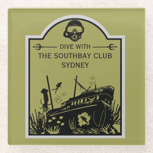 Shipwreck Tauchclub Glasuntersetzer (Vorderseite)