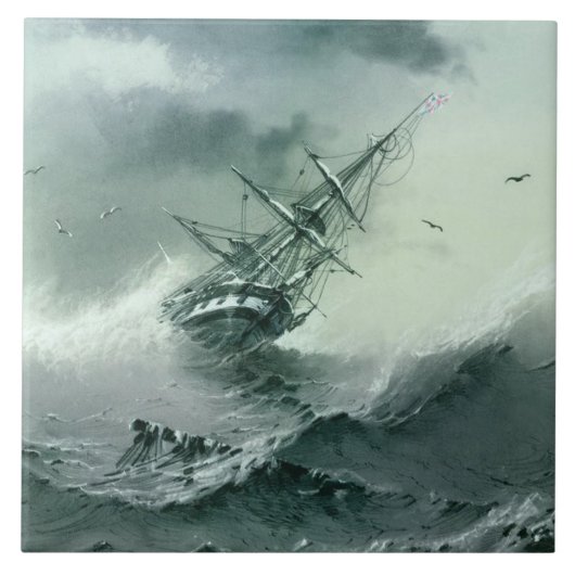 Shipwreck (von Ivan Aivazovsky) Fliese (Vorderseite)