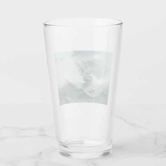 Shipwreck (von Ivan Aivazovsky) Glas (Rückseite)